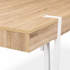 Table à manger rectangulaire 10 personnes 200 cm bois et pieds épingle blanc*IDMarket Online