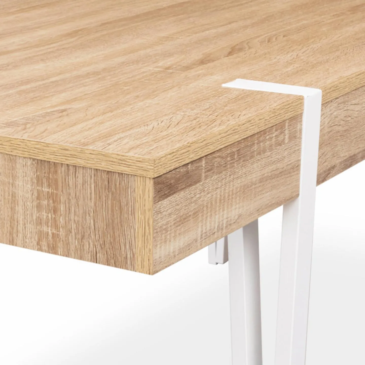 Table à manger rectangulaire 10 personnes 200 cm bois et pieds épingle blanc*IDMarket Online
