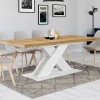 Table à manger rectangulaire extensible bois et blanc 6 à 10 personnes*IDMarket Best