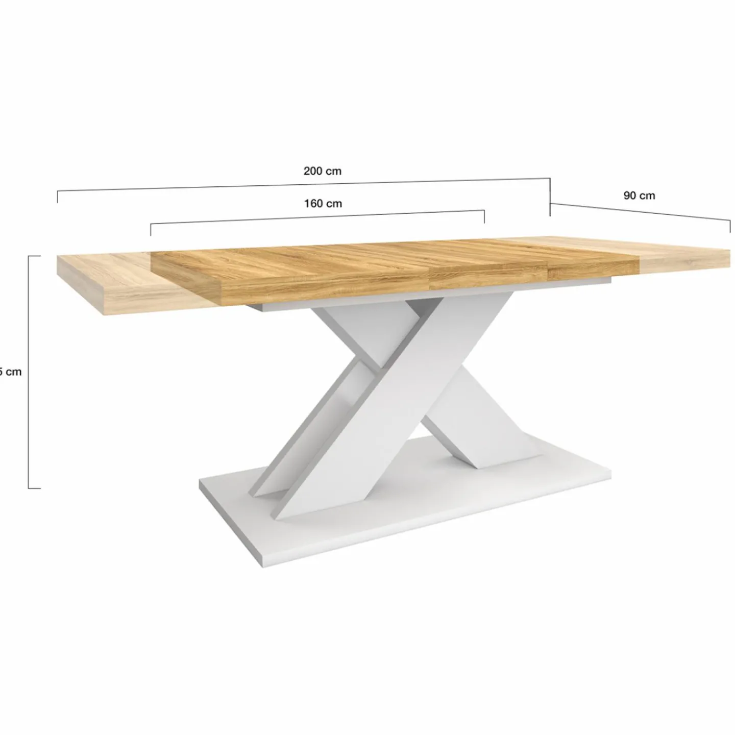 Table à manger rectangulaire extensible bois et blanc 6 à 10 personnes*IDMarket Best