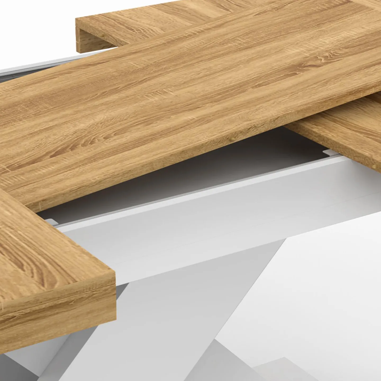 Table à manger rectangulaire extensible bois et blanc 6 à 10 personnes*IDMarket Best