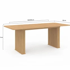 Table à manger rectangulaire extensible coloris bois 6-10 personnes*IDMarket Discount