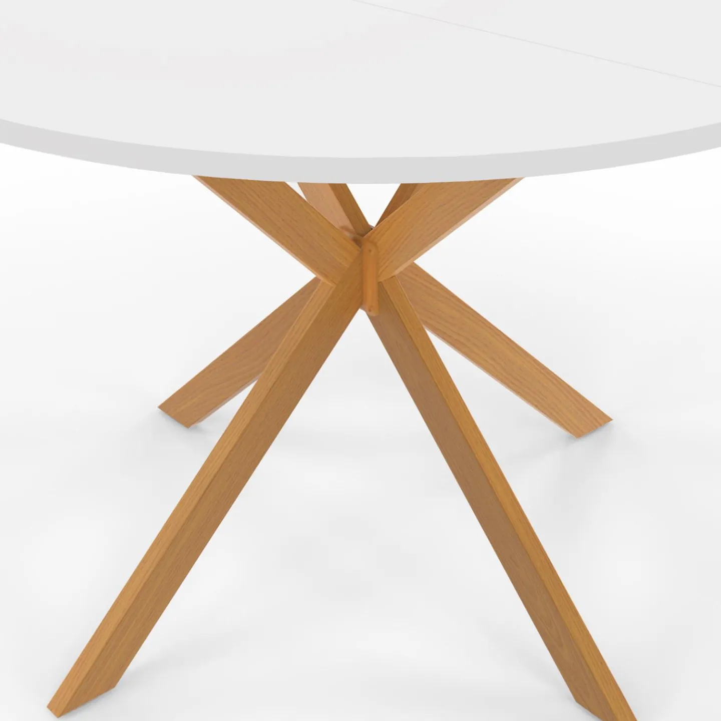 Table à manger ronde 6 personnes 110 cm bois et blanc*IDMarket Online