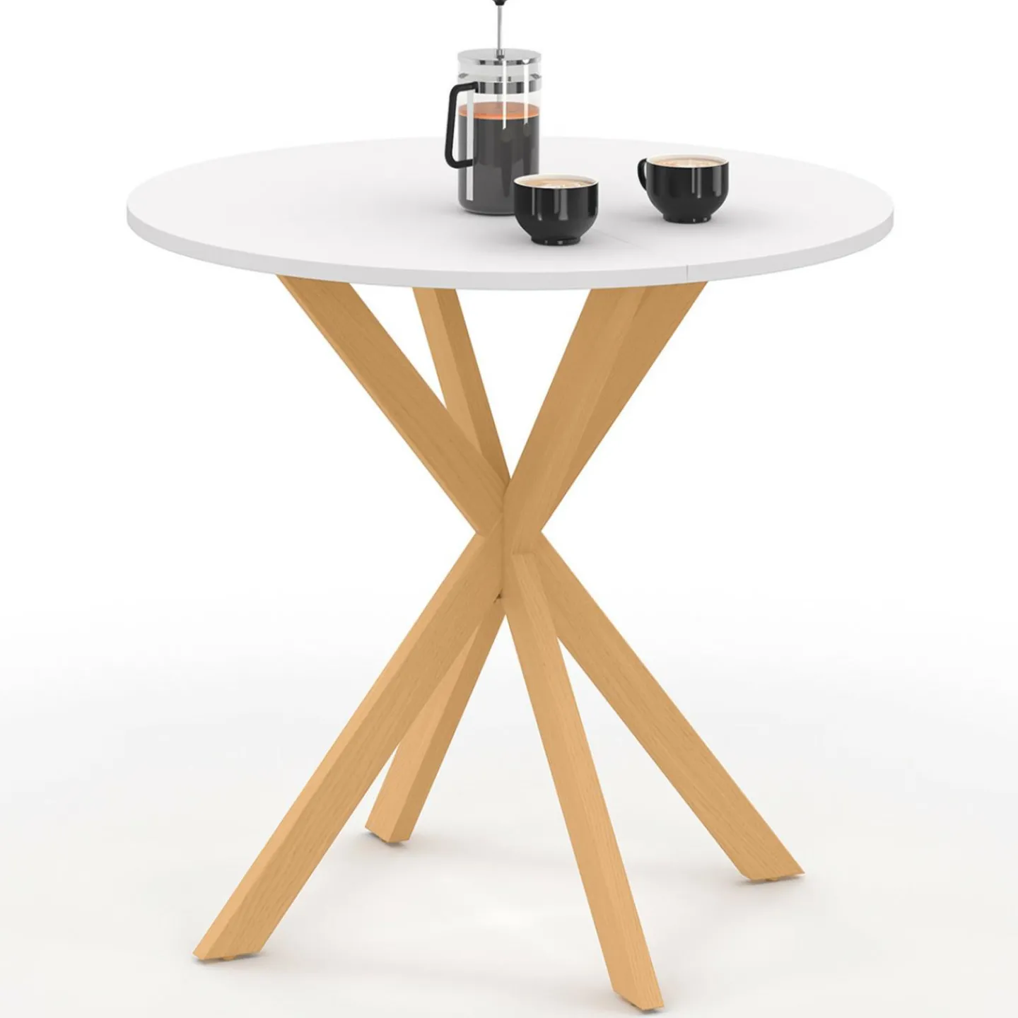 Table à manger ronde 4 personnes pied araignée*IDMarket Clearance