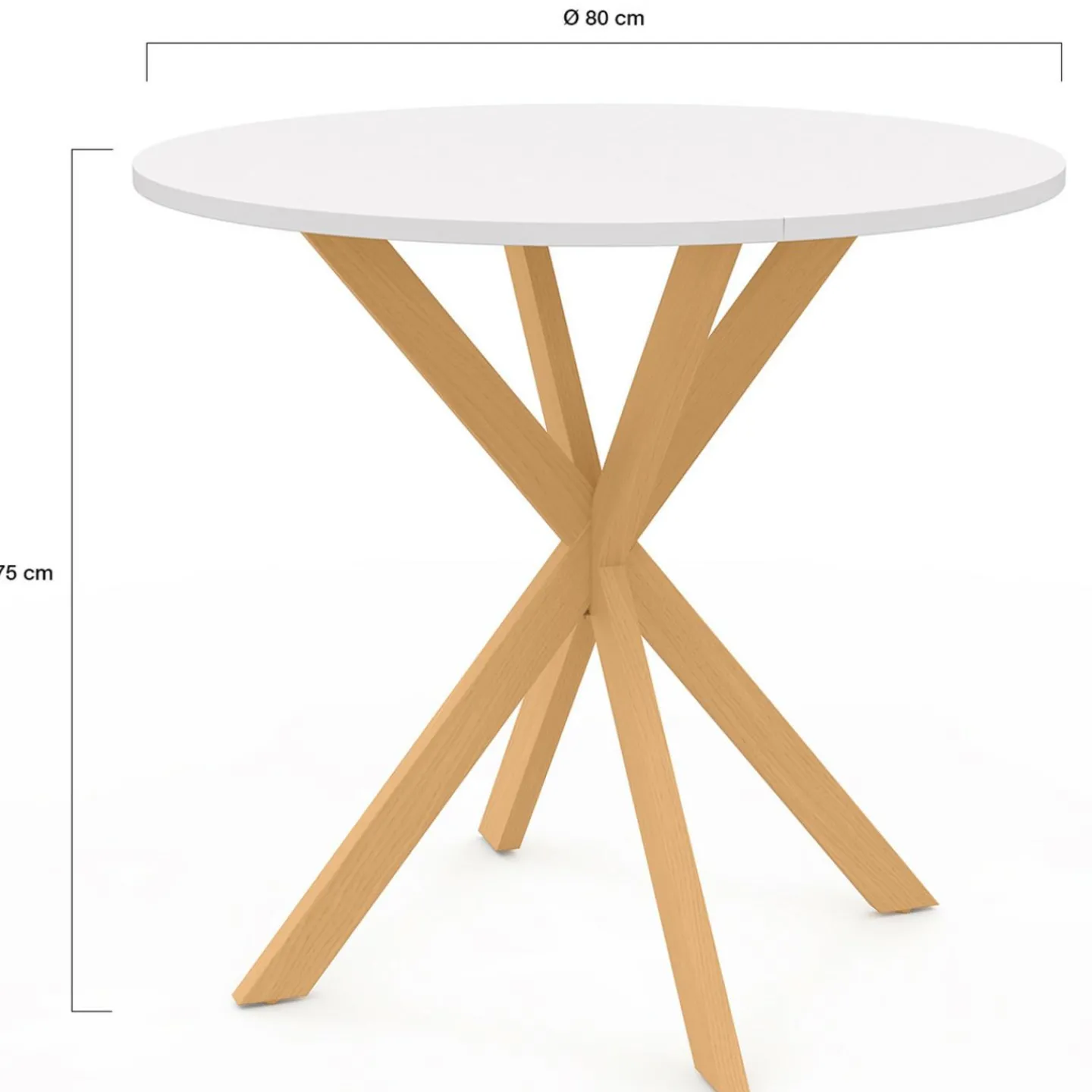 Table à manger ronde 4 personnes pied araignée*IDMarket Clearance