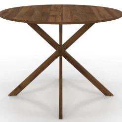 Table à manger ronde ALIX 6 personnes pied araignée noyer 110 cm*IDMarket Sale