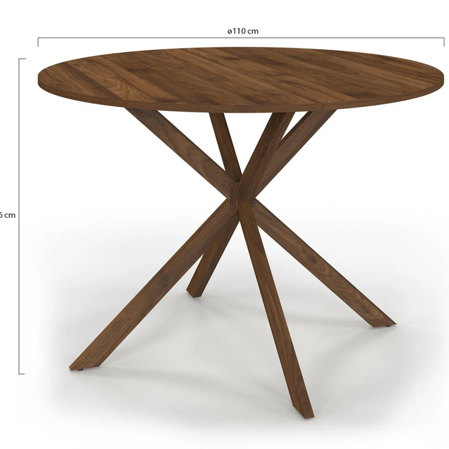 Table à manger ronde ALIX 6 personnes pied araignée noyer 110 cm*IDMarket Sale