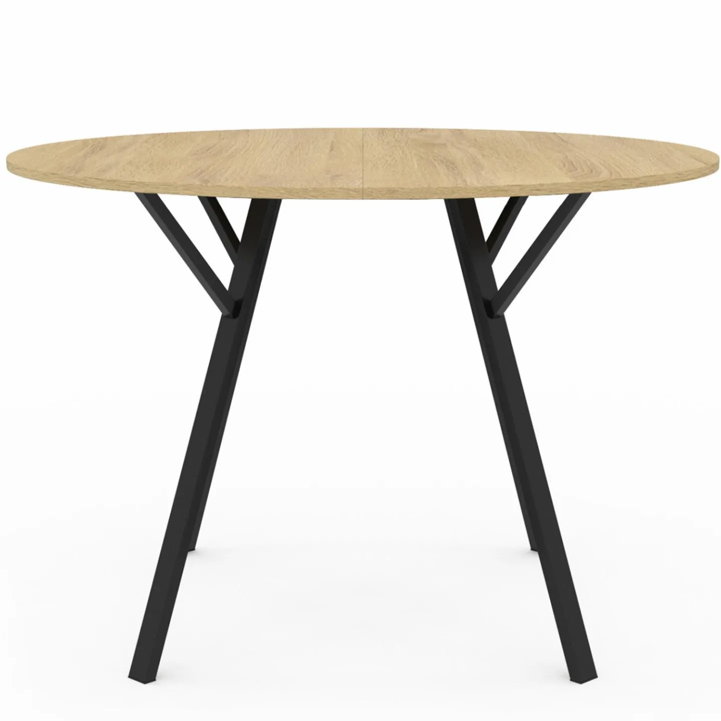 Table à manger ronde bois et noir 110 cm 4-6 personnes*IDMarket Hot