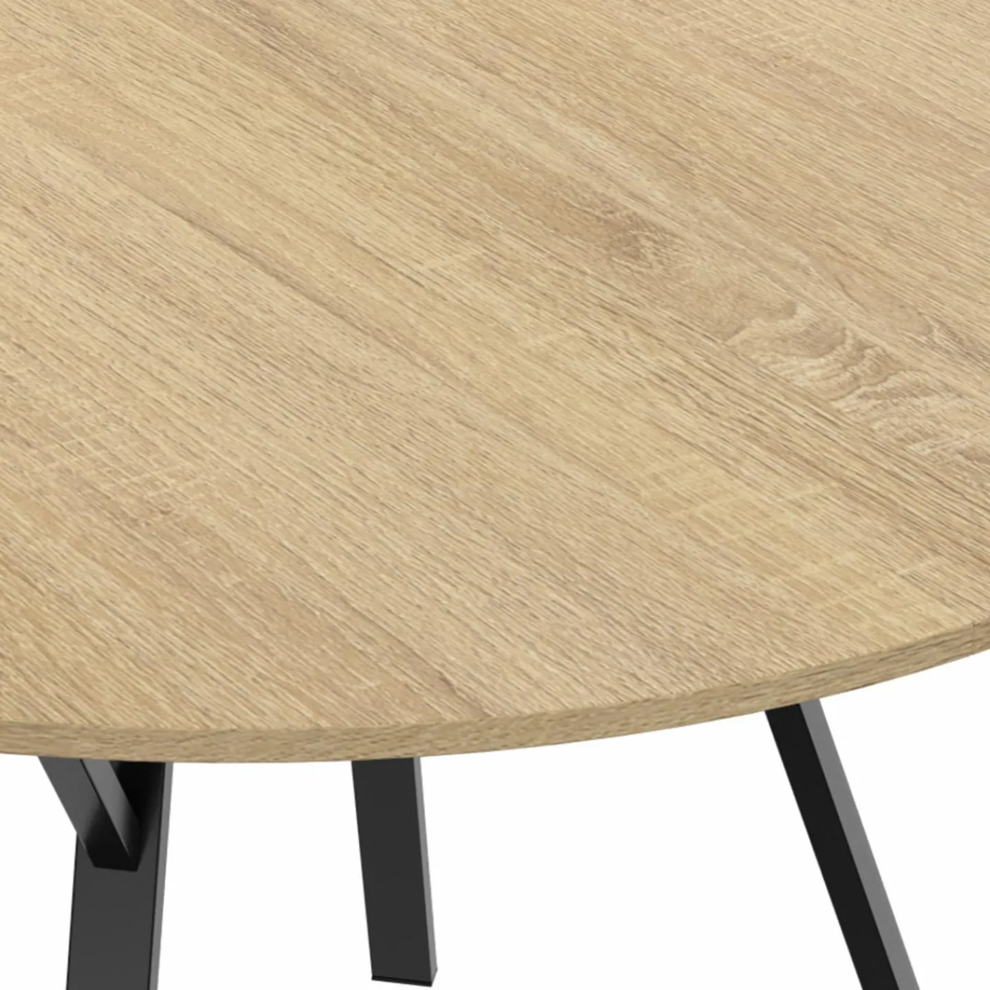 Table à manger ronde bois et noir 110 cm 4-6 personnes*IDMarket Hot