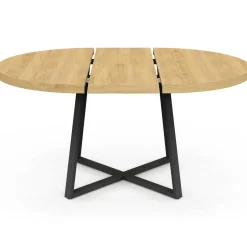 Table à manger ronde bois et noir 4-8 personnes*IDMarket Best