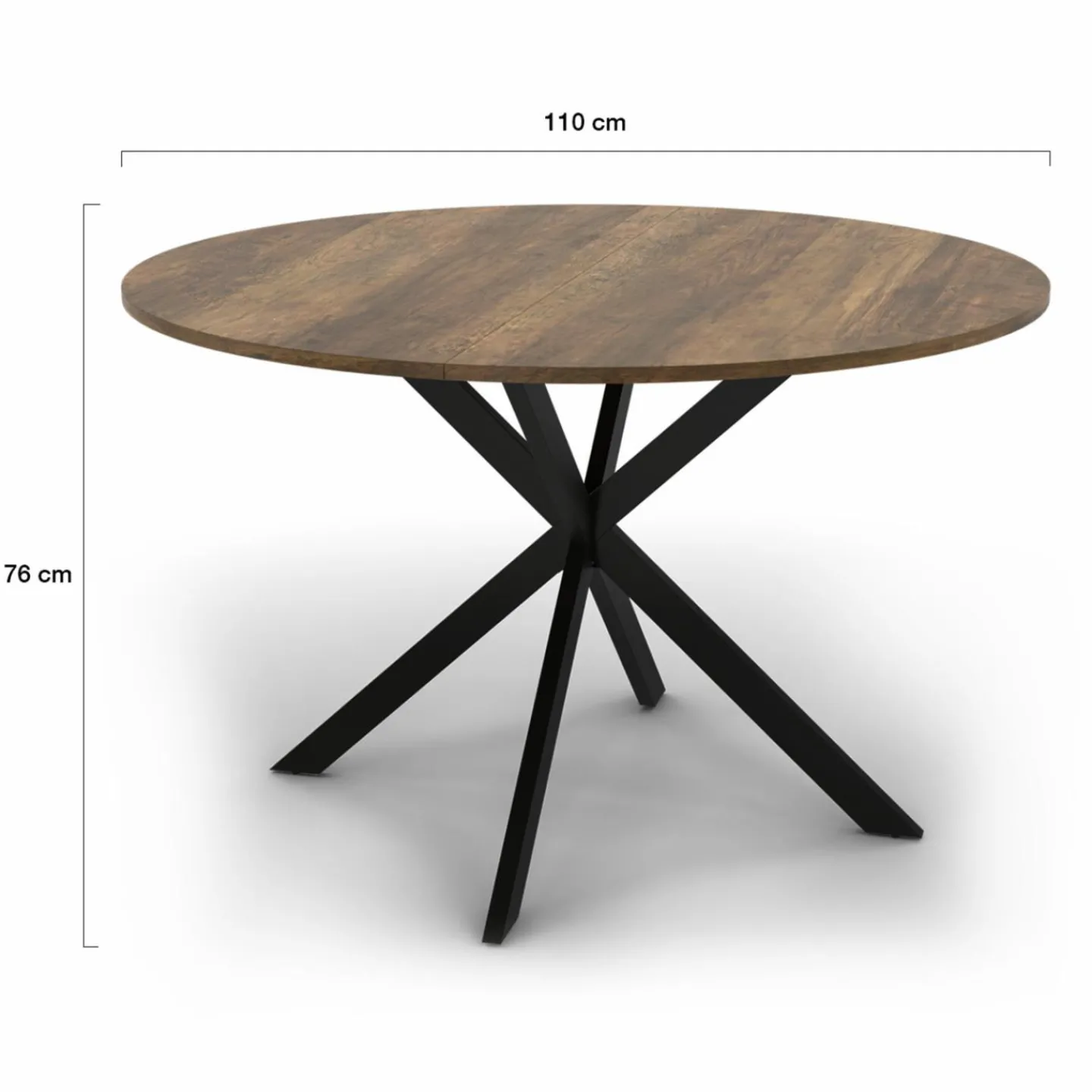 Table à manger ronde bois foncé et noir 110 cm*IDMarket Outlet