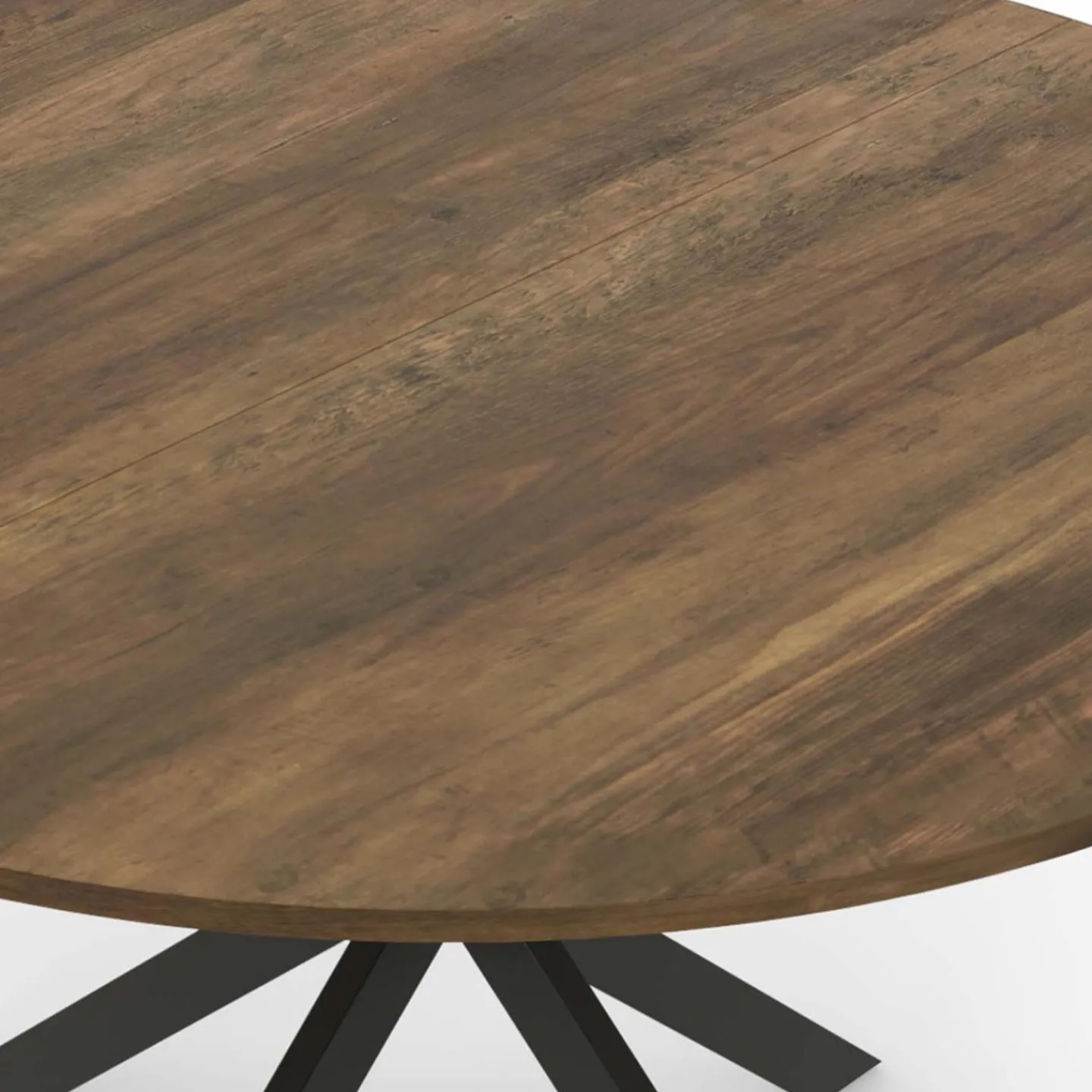 Table à manger ronde bois foncé et noir 110 cm*IDMarket Outlet