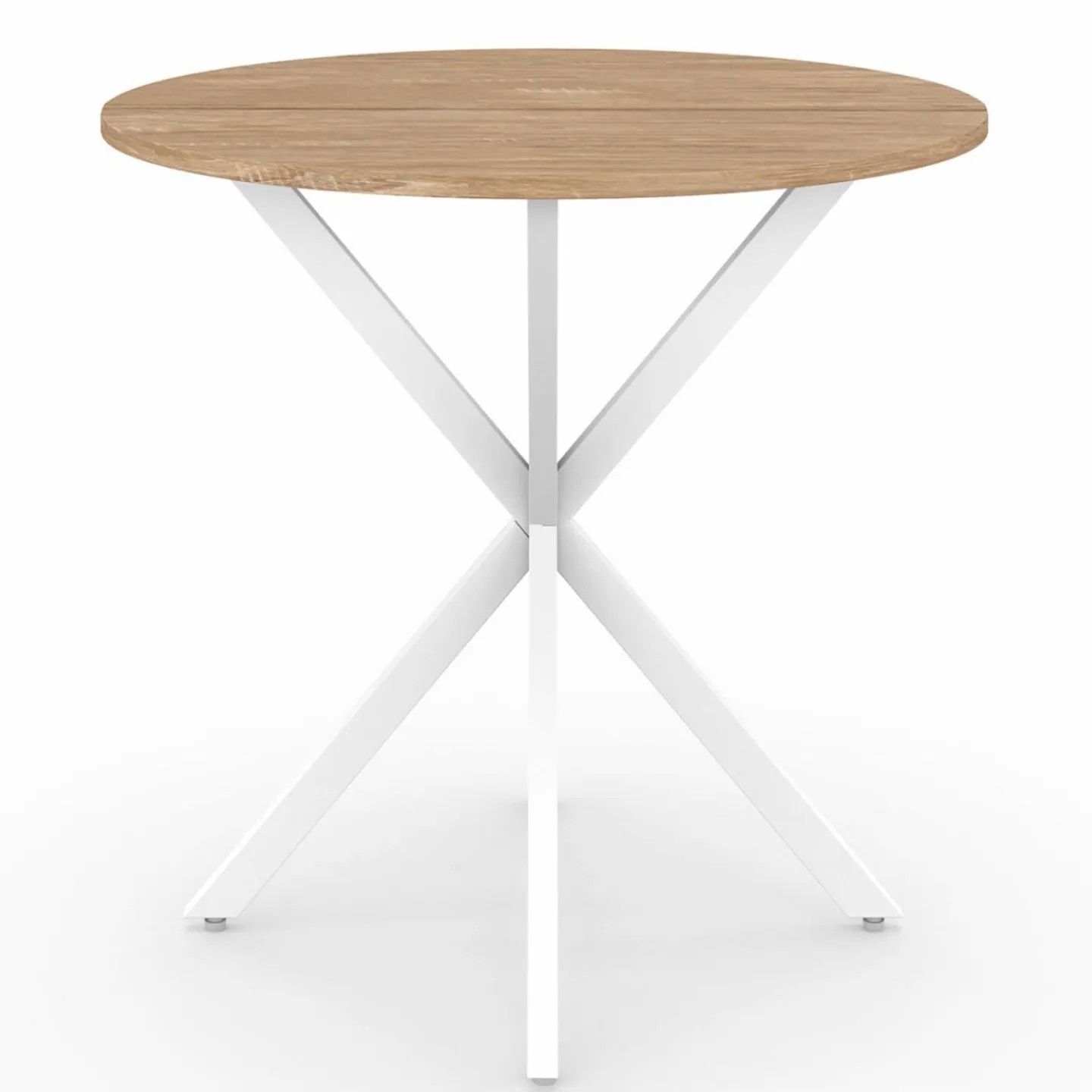 Table à manger ronde bois et blanc 80 cm 2-4 personnes*IDMarket Sale