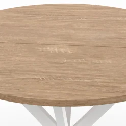 Table à manger ronde bois et blanc 80 cm 2-4 personnes*IDMarket Sale