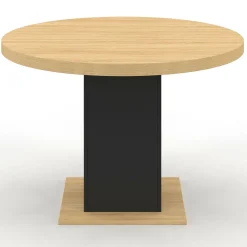 Table à manger ronde bois et noir 6 personnes*IDMarket Sale
