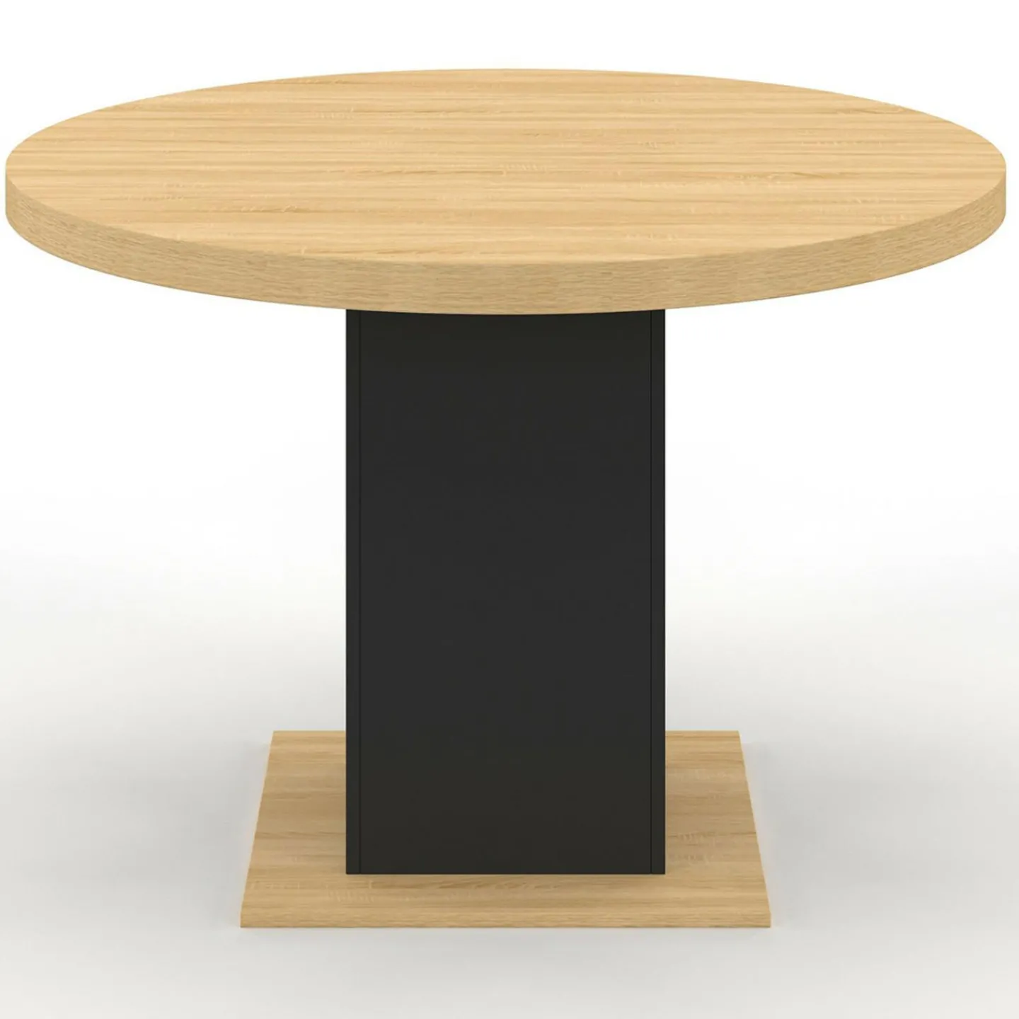 Table à manger ronde bois et noir 6 personnes*IDMarket Sale