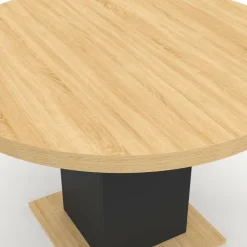 Table à manger ronde bois et noir 6 personnes*IDMarket Sale