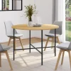 Table à manger ronde bois et métal 110 cm 4 personnes*IDMarket Outlet