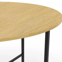 Table à manger ronde bois et métal 110 cm 4 personnes*IDMarket Outlet