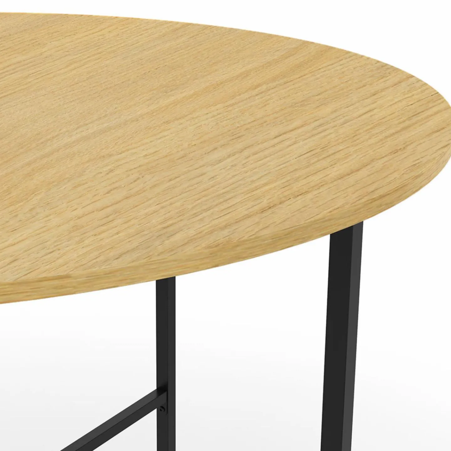 Table à manger ronde bois et métal 110 cm 4 personnes*IDMarket Outlet