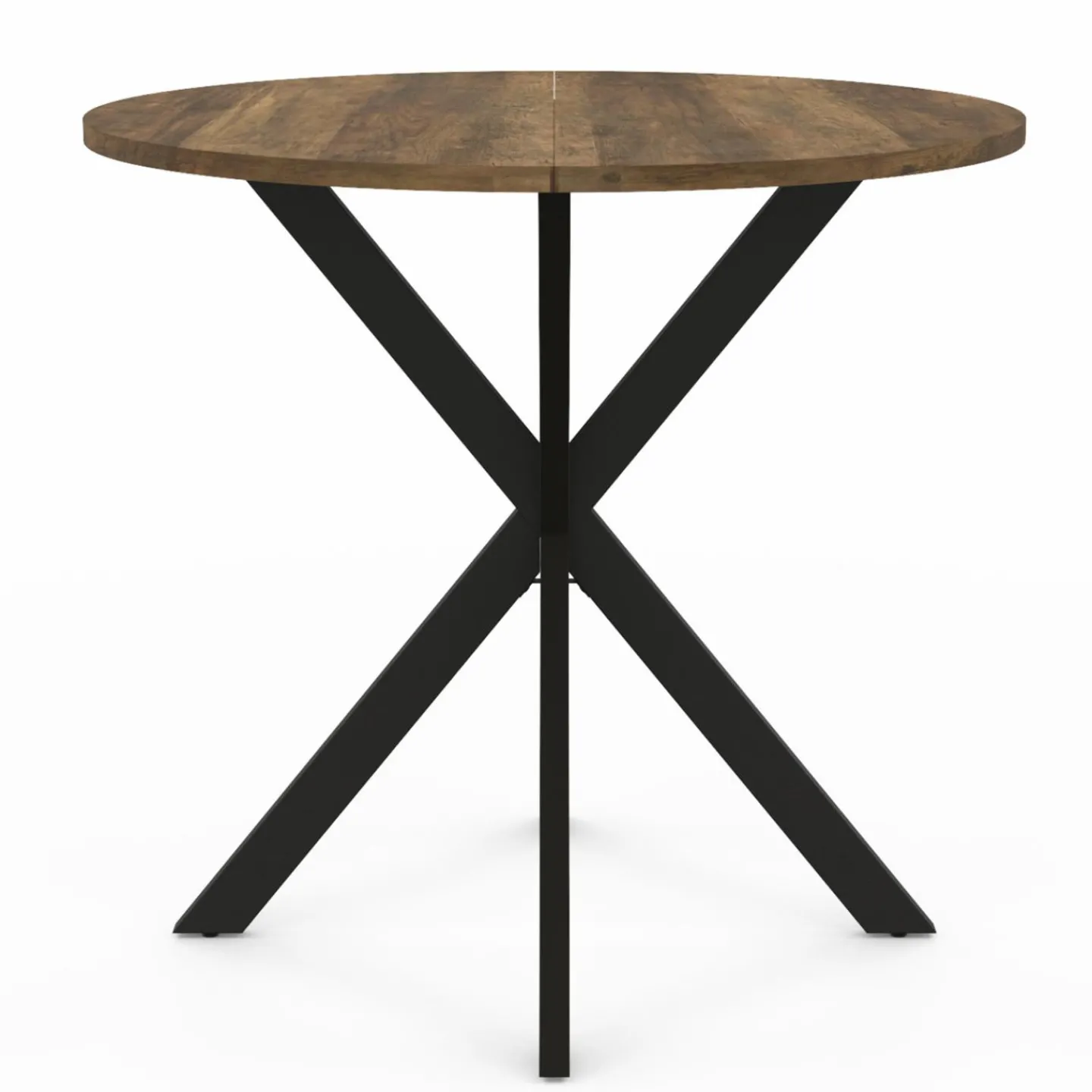 Table à manger ronde bois foncé et noir 80 cm*IDMarket Best