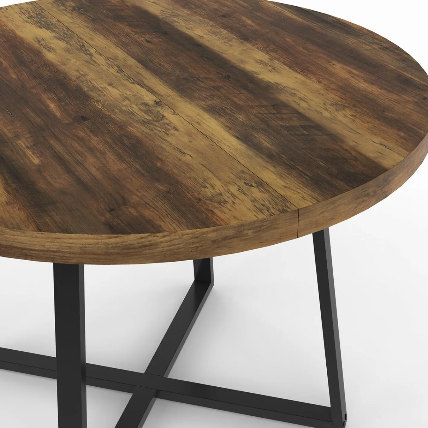 Table à manger ronde bois foncé 4 personnes*IDMarket Online