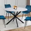 Table à manger ronde effet marbre blanc 4-6 personnes*IDMarket Online