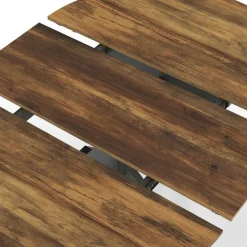 Table à manger ronde extensible bois foncé et noir 110-150 cm 4-8 personnes pied araignée*IDMarket Discount