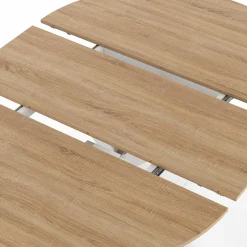 Table à manger ronde extensible bois et blanc 110-150 cm 4-8 personnes pied araignée*IDMarket Online