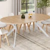 Table à manger ronde extensible 110-200 cm 4-10 personnes bois et blanc pied araignée*IDMarket Best