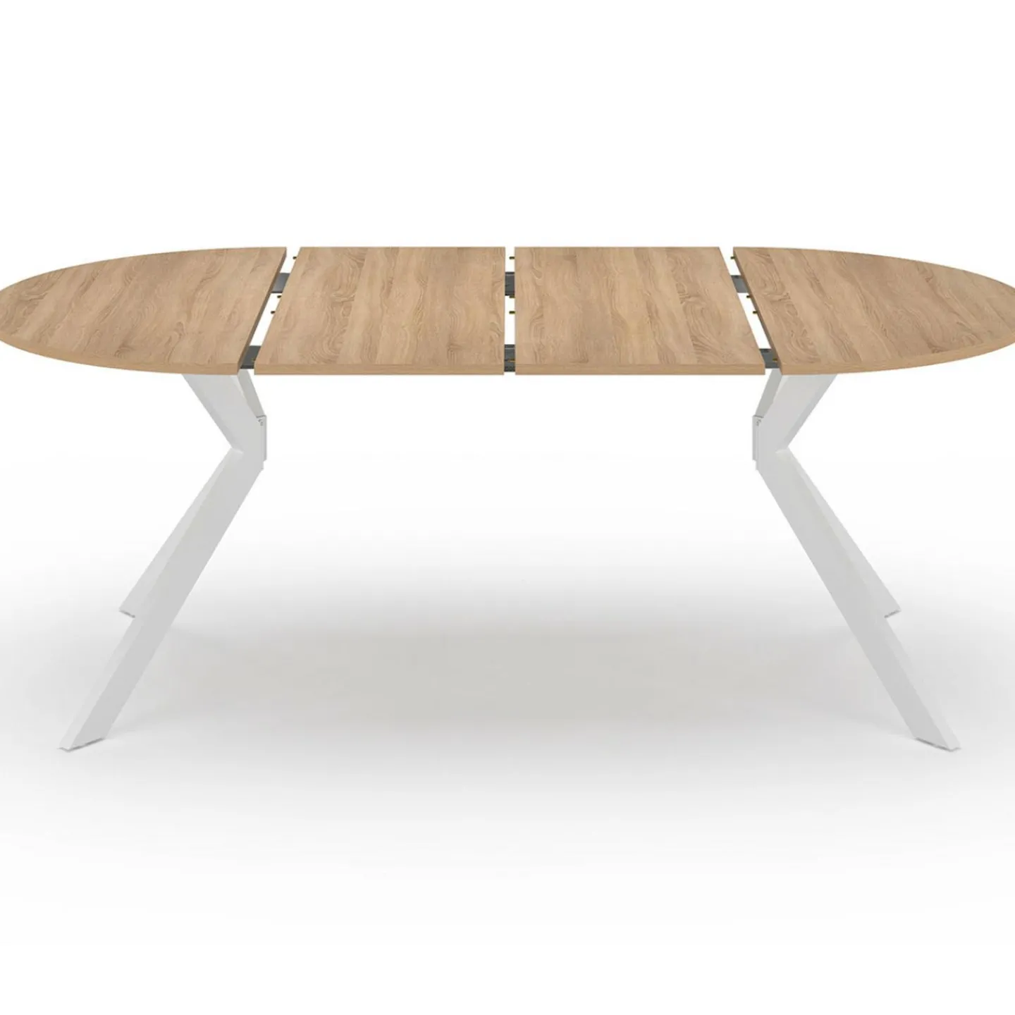 Table à manger ronde extensible 110-200 cm 4-10 personnes bois et blanc pied araignée*IDMarket Best