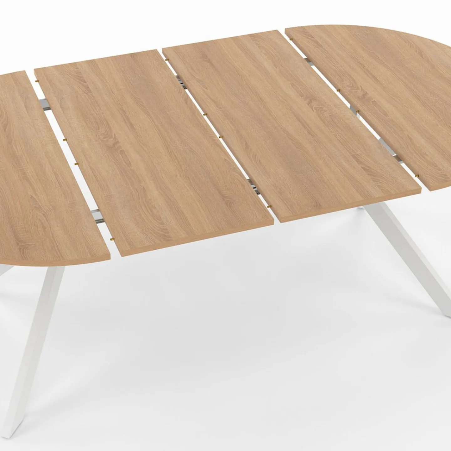 Table à manger ronde extensible 110-200 cm 4-10 personnes bois et blanc pied araignée*IDMarket Best