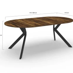 Table à manger ronde extensible de 110-200 cm pour 10 personnes en bois*IDMarket Clearance