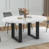 Table à manger ronde extensible de 110-150 cm pour 4 à 6 personnes à l’effet marbre*IDMarket Best