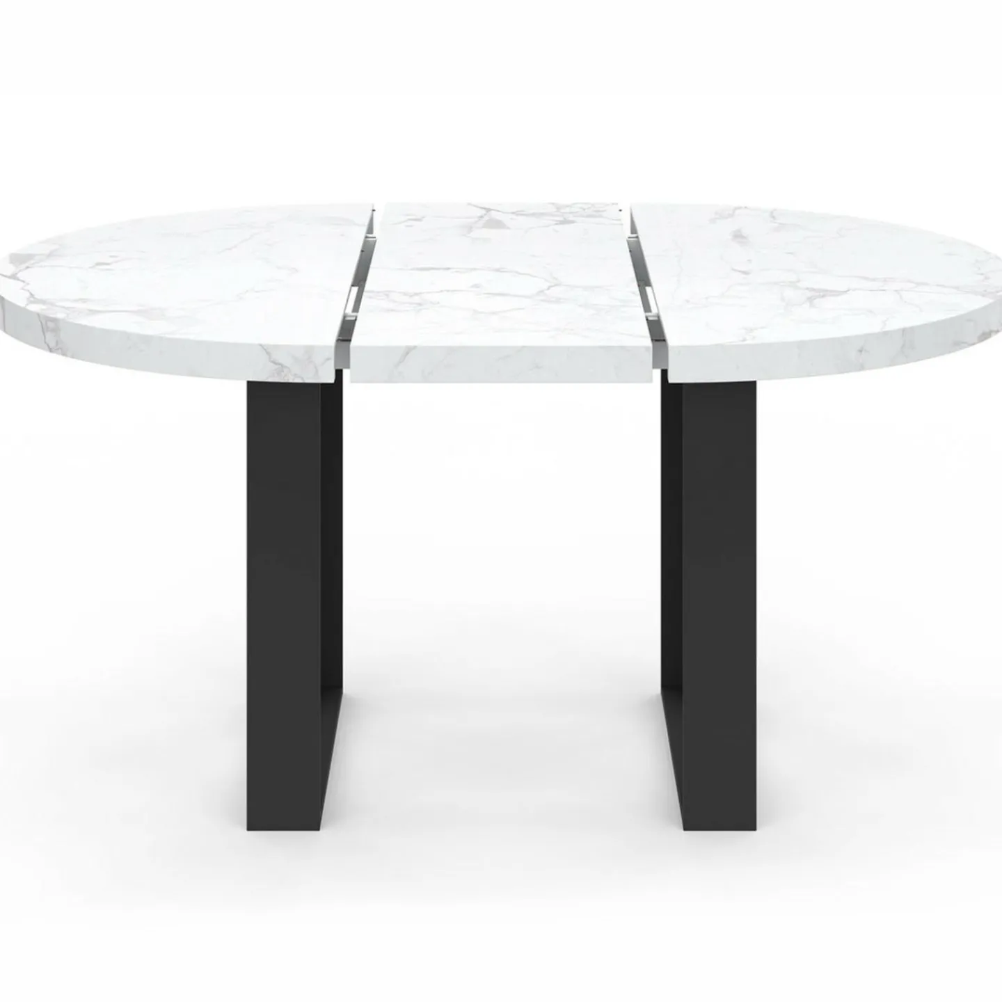Table à manger ronde extensible de 110-150 cm pour 4 à 6 personnes à l’effet marbre*IDMarket Best