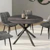 Table à manger ronde plateau effet béton 110 cm pied araignée gris anthracite 6 personnes*IDMarket Hot