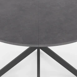 Table à manger ronde plateau effet béton 110 cm pied araignée gris anthracite 6 personnes*IDMarket Hot