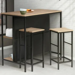 Table bar industriel 2 tabourets*IDMarket Discount