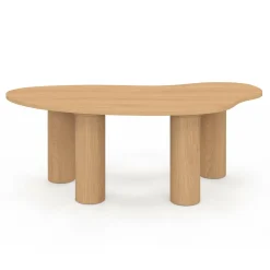 Table basse 100 cm bois effet hêtre style organic*IDMarket
