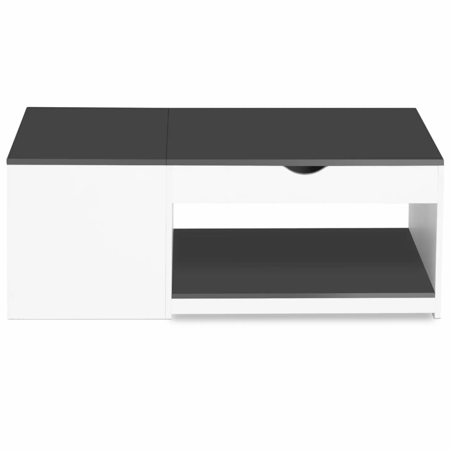 Table basse 2 plateaux relevables bois blanc et gris*IDMarket Outlet