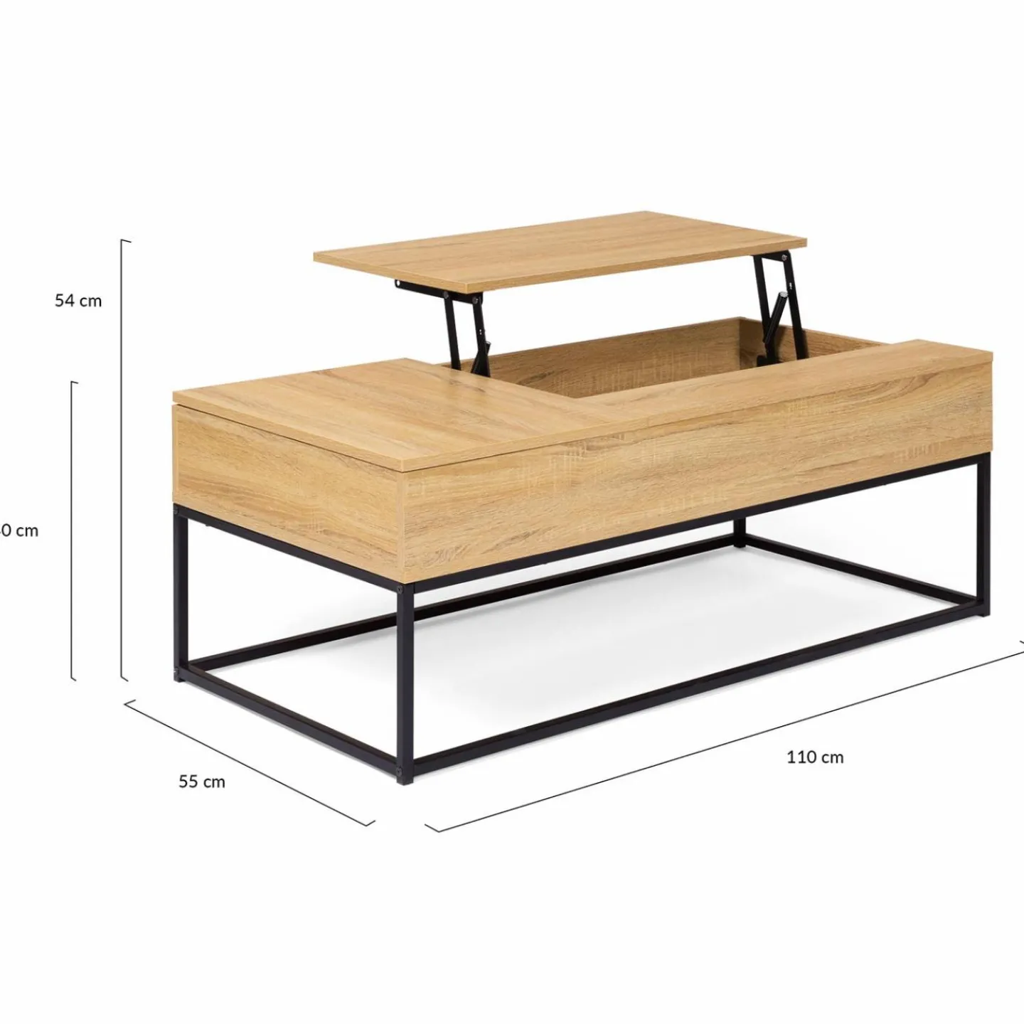 Table basse avec 2 plateaux relevables style industriel*IDMarket Sale