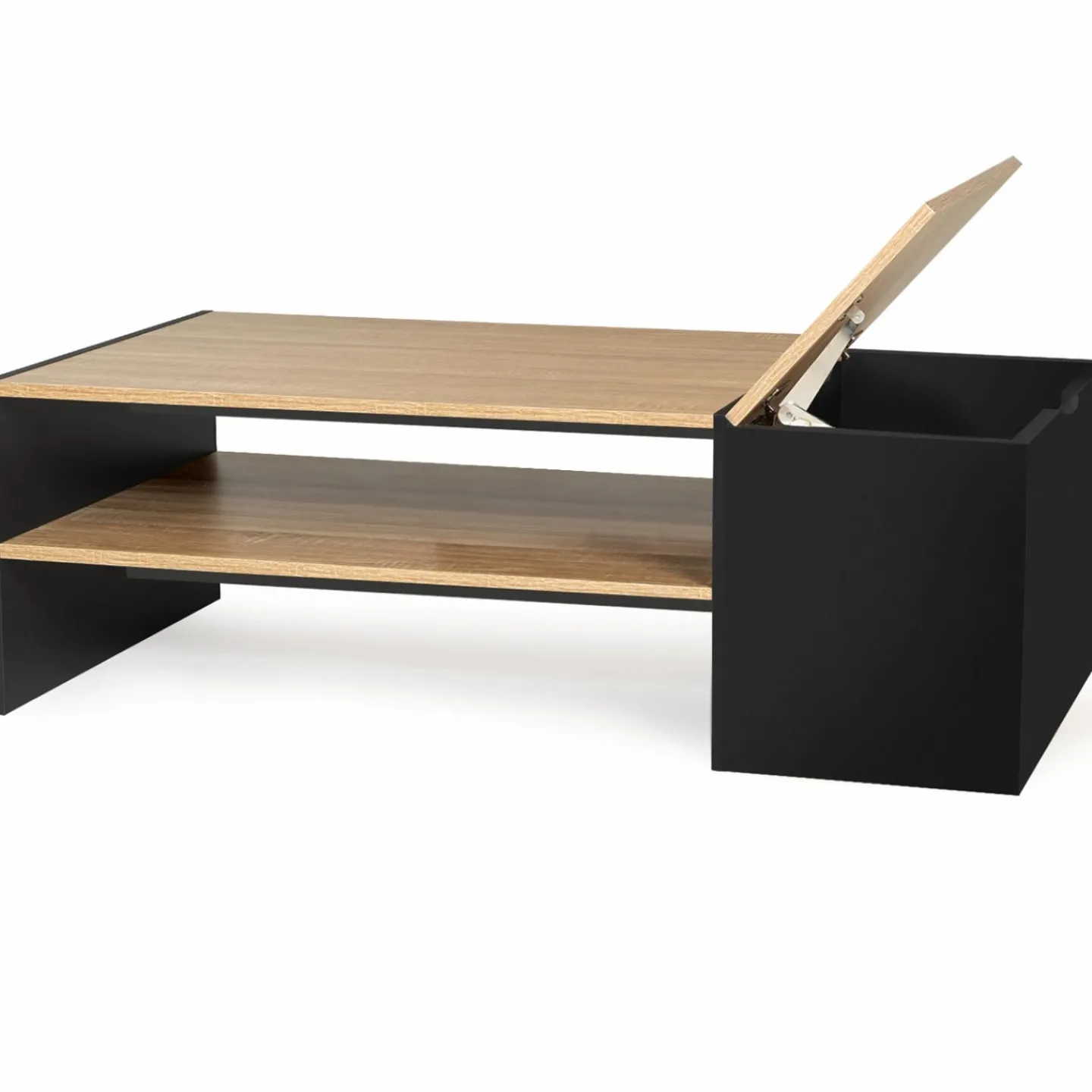 Table basse avec bar bois et noir*IDMarket