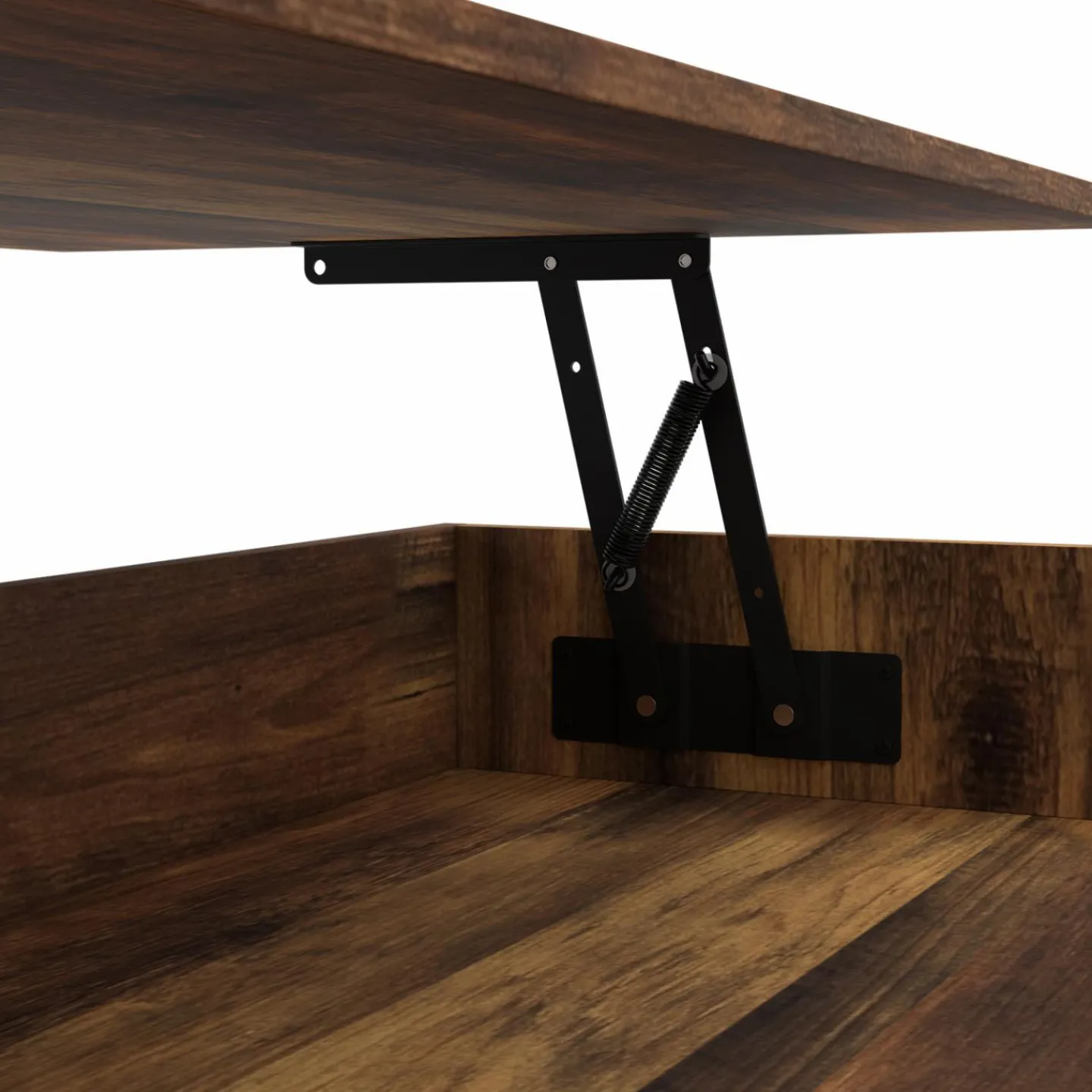 Table basse bois effet vieilli et noir*IDMarket Online