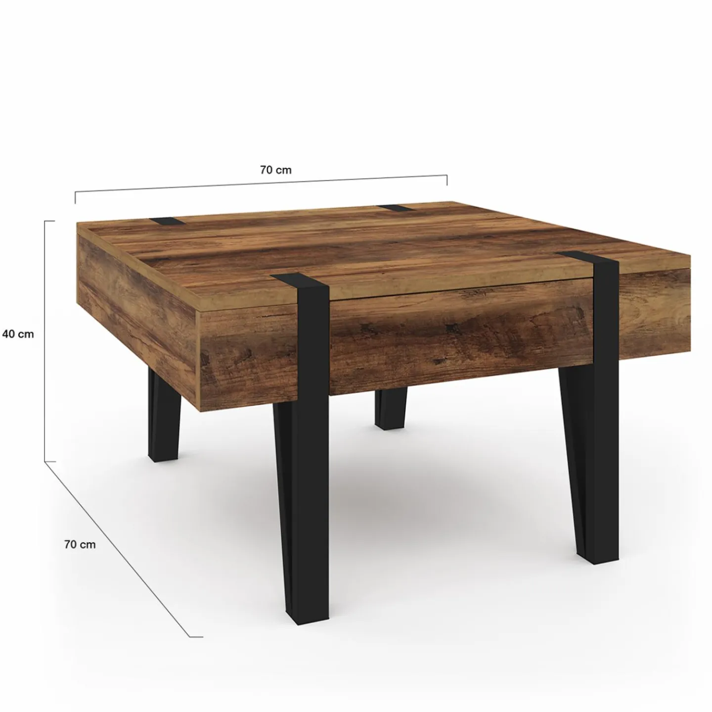 Table basse carrée 1 tiroir et pied épingle*IDMarket Hot