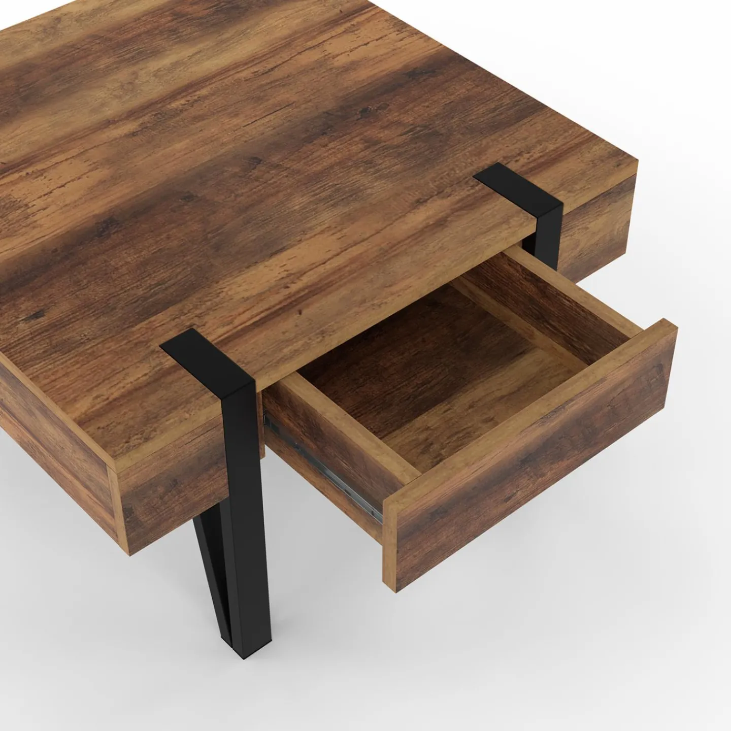 Table basse carrée 1 tiroir et pied épingle*IDMarket Hot