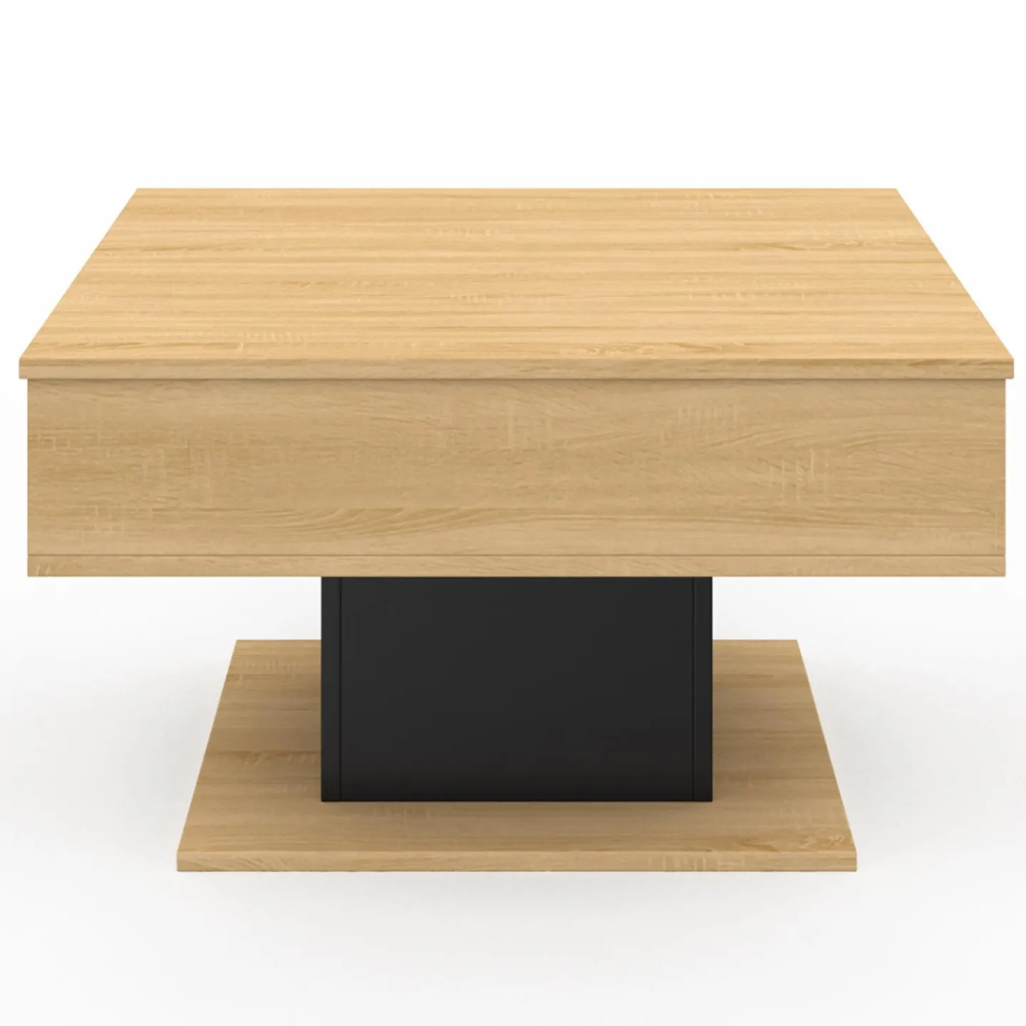 Table basse carrée bois et noir avec plateau relevable*IDMarket Hot