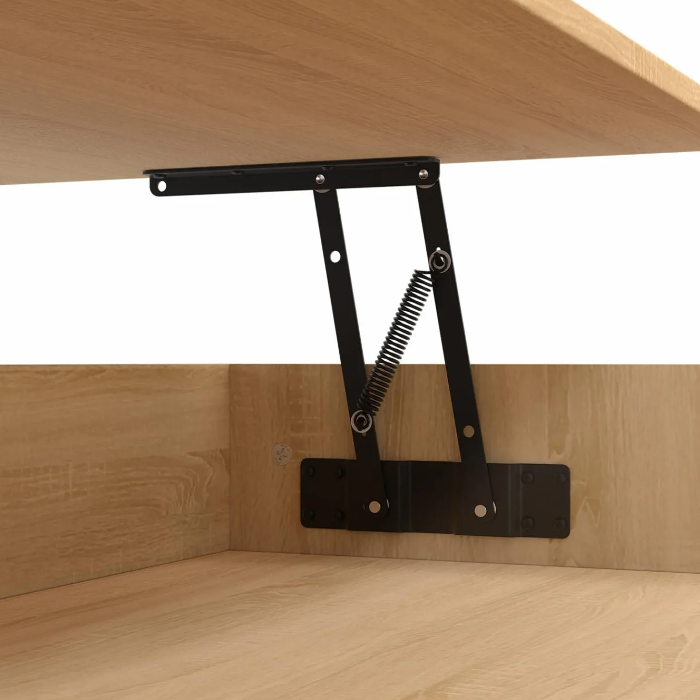 Table basse carrée bois et noir avec plateau relevable*IDMarket Hot