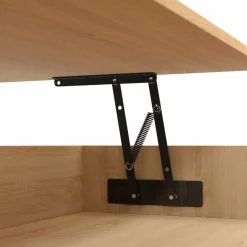 Table basse carrée bois et blanc avec plateau relevable*IDMarket Outlet