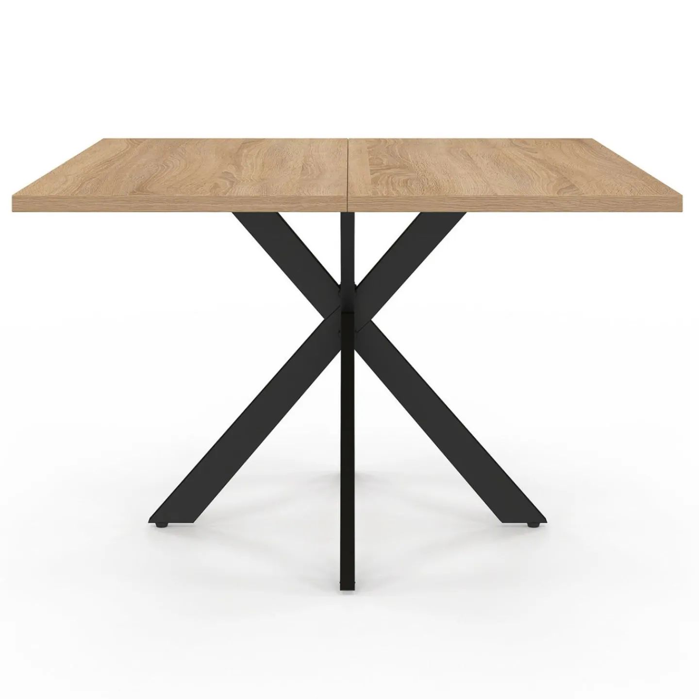 Table basse carrée pied araignée 70 cm bois et noir*IDMarket