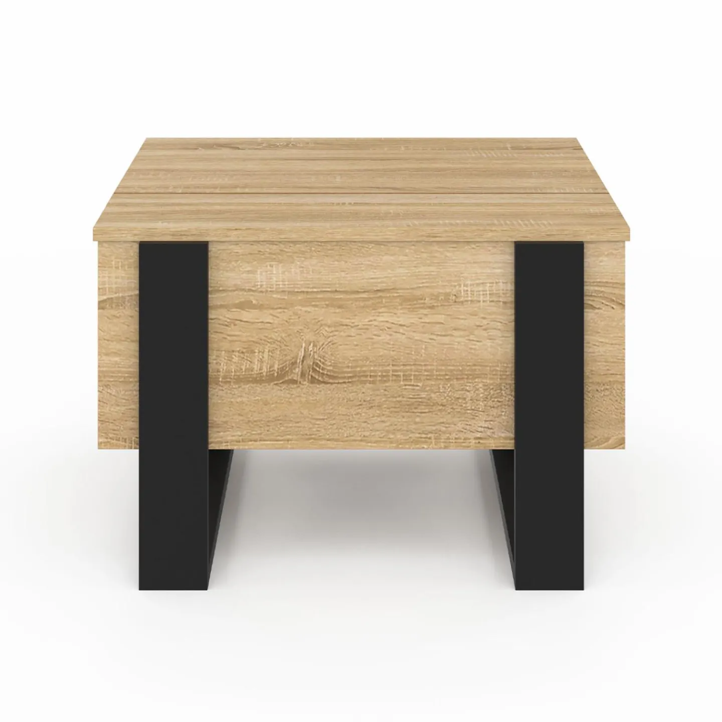 Table basse carrée plateau relevable bois et noir*IDMarket